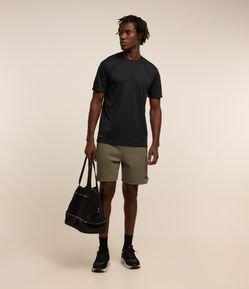Bermuda Esportiva em Moletom Tecnológico com Cós Elástico e Zíper no Bolso