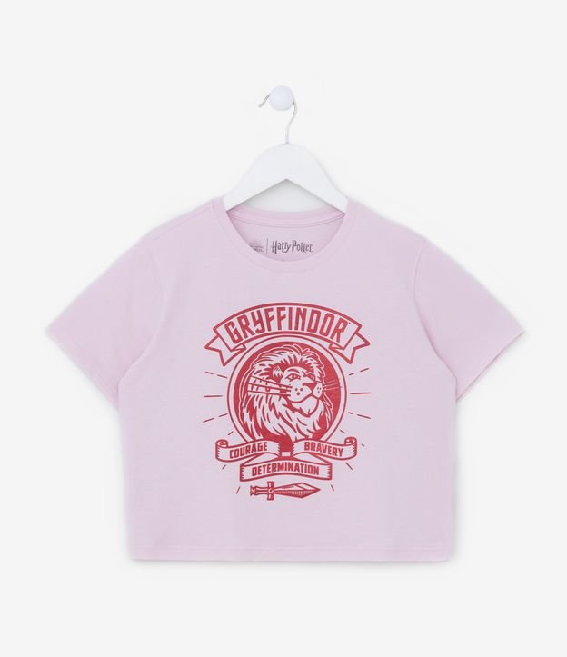 Camiseta Curta Infantil em Algodão com Estampa do Harry Potter - Tam 7 a 14 Anos