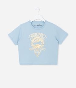 Camiseta Curta Infantil com Estampa Harry Potter - Tam 7 a 14 Anos