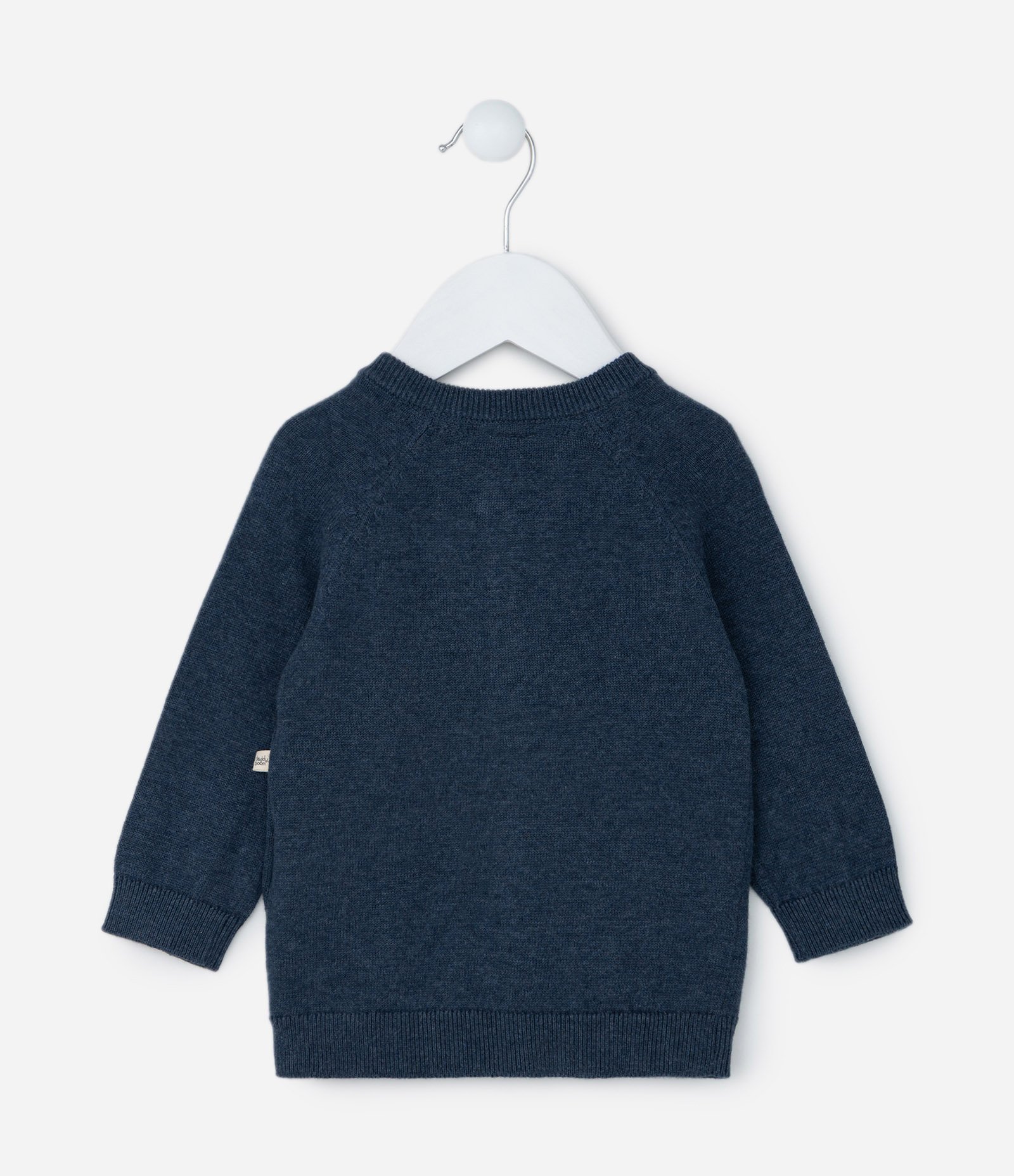 Cardigan Infantil em Tricô com Bordado Ursinho - Tam 0 a 18 meses Azul 2