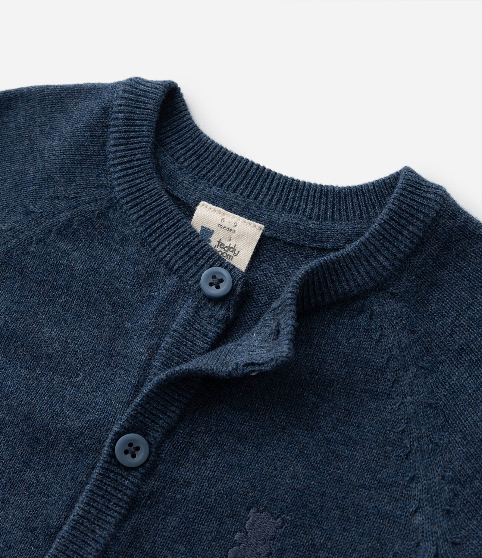 Cardigan Infantil em Tricô com Bordado Ursinho - Tam 0 a 18 meses Azul 5