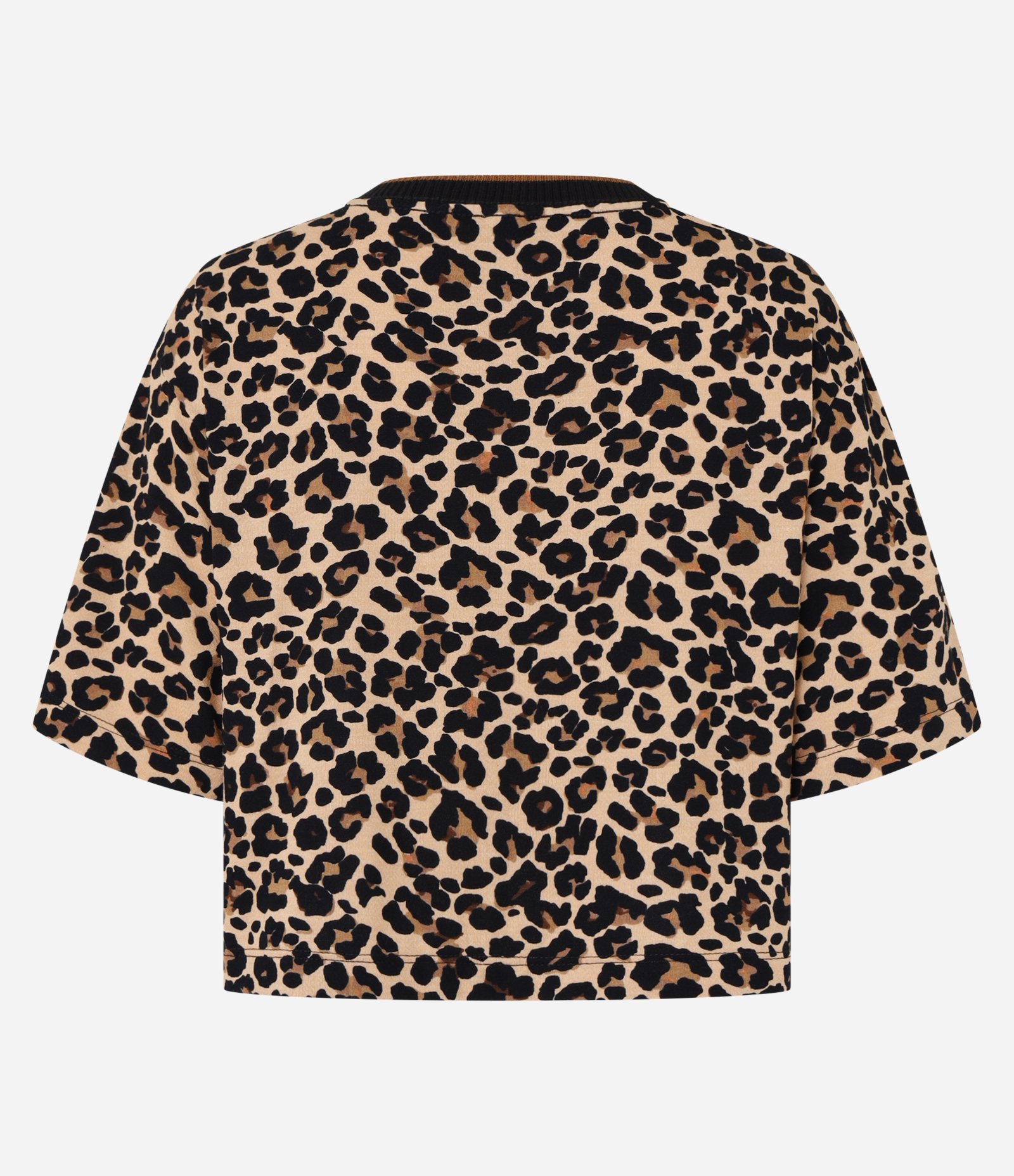 Blusa Cropped em Crepe com Estampa Animal Print Onça Marrom 5