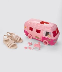 Sandália Infantil com Tiras e Acompanha Carrinho da Barbie - Tam 23 a 34