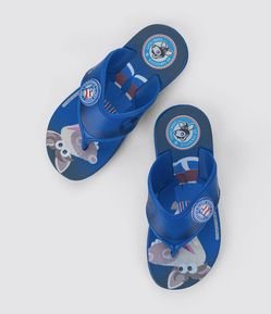 Chinelo Infantil com Tiras Largas e Estampa de Time de Futebol - Tam 23 ao 34