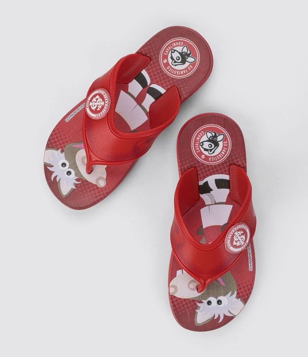 Chinelo Infantil com Tiras Largas e Estampa de Time de Futebol - Tam 23 ao 34