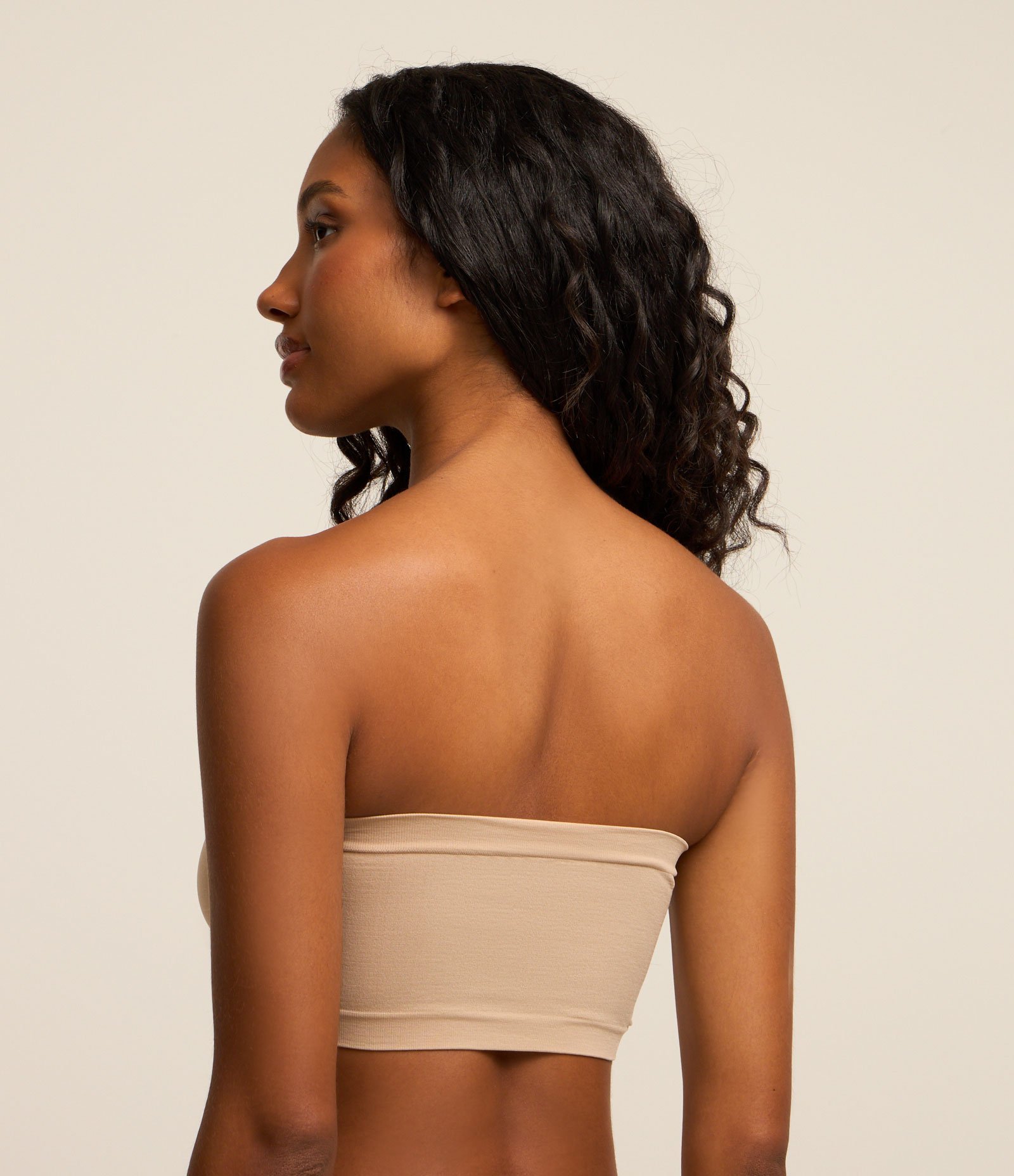 Sutiã Sem Alça em Poliamida Seamless Bege 2