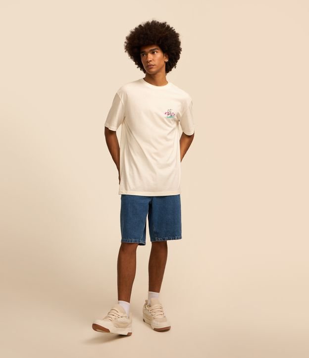 Camiseta Relaxed em Algodão com Estampa do Taz Mania