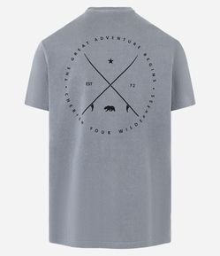 Camiseta Comfort em Algodão Estonada com Estampa Círculo