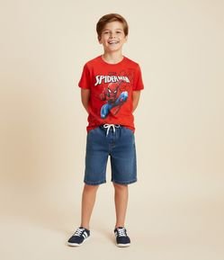 Camiseta Comfort Infantil com Estampa Homem Aranha - Tam 4 a 10 Anos