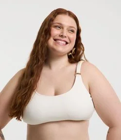 Biquíni Top Reto Texturizado com Argola Curve & Plus Size
