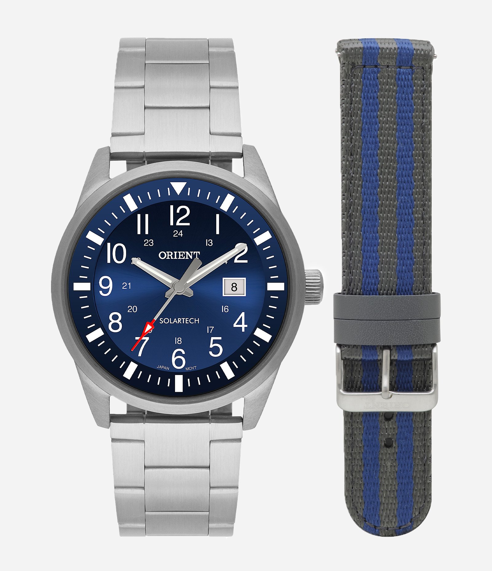 Kit Relógios Orient Masculino Automático Solartech MBSS1452-D2SX Prata 1