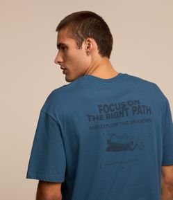 Camiseta Relaxed em Algodão com Estampa Lettering
