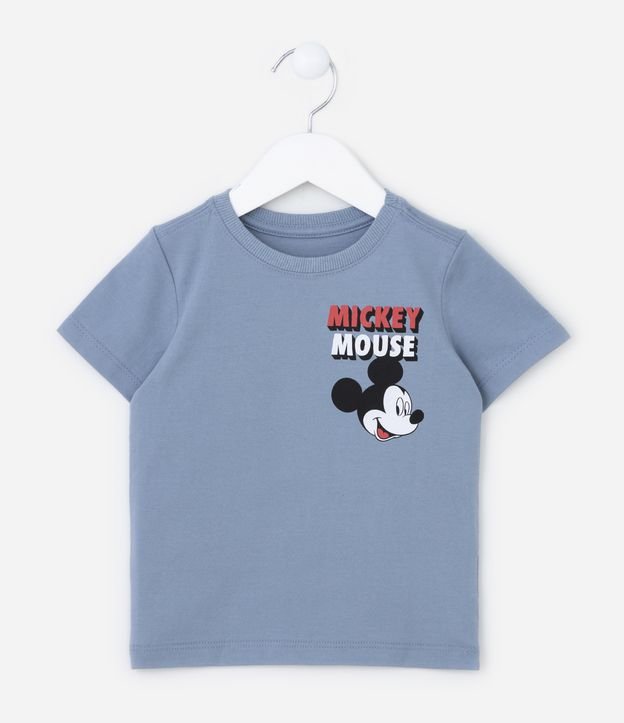Camiseta Comfort Infantil em Algodão Estampa Mickey Mouse - Tam 3 a 10 anos