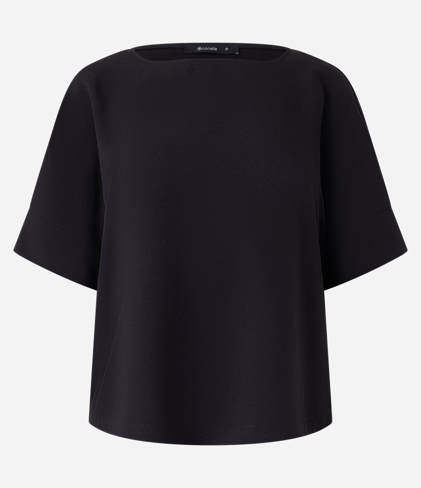 Blusa em Crepe com Manga Curta Ampla Preto 5