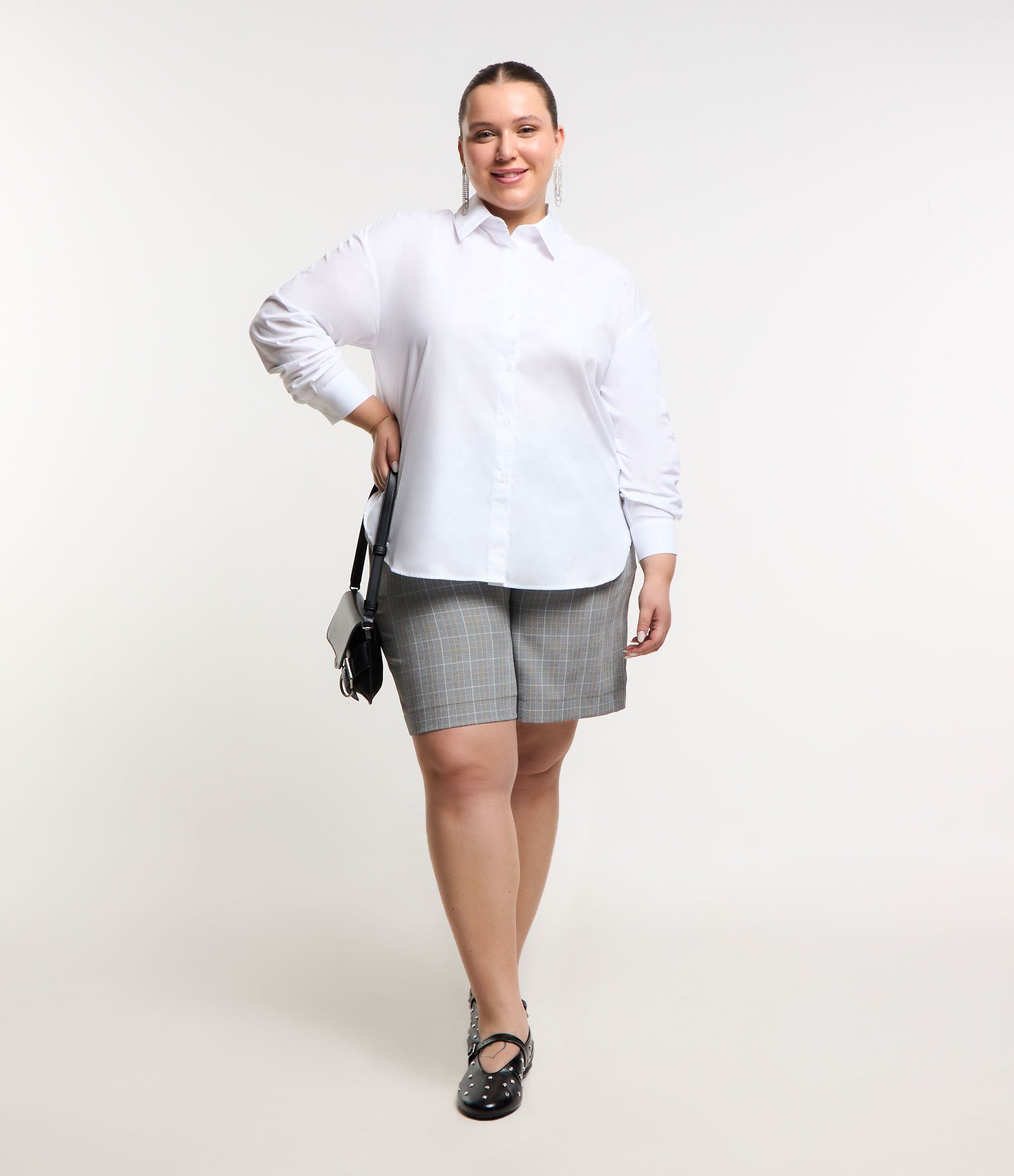 Camisa Básica Alongada em Tricoline Curve & Plus Size Branco 2