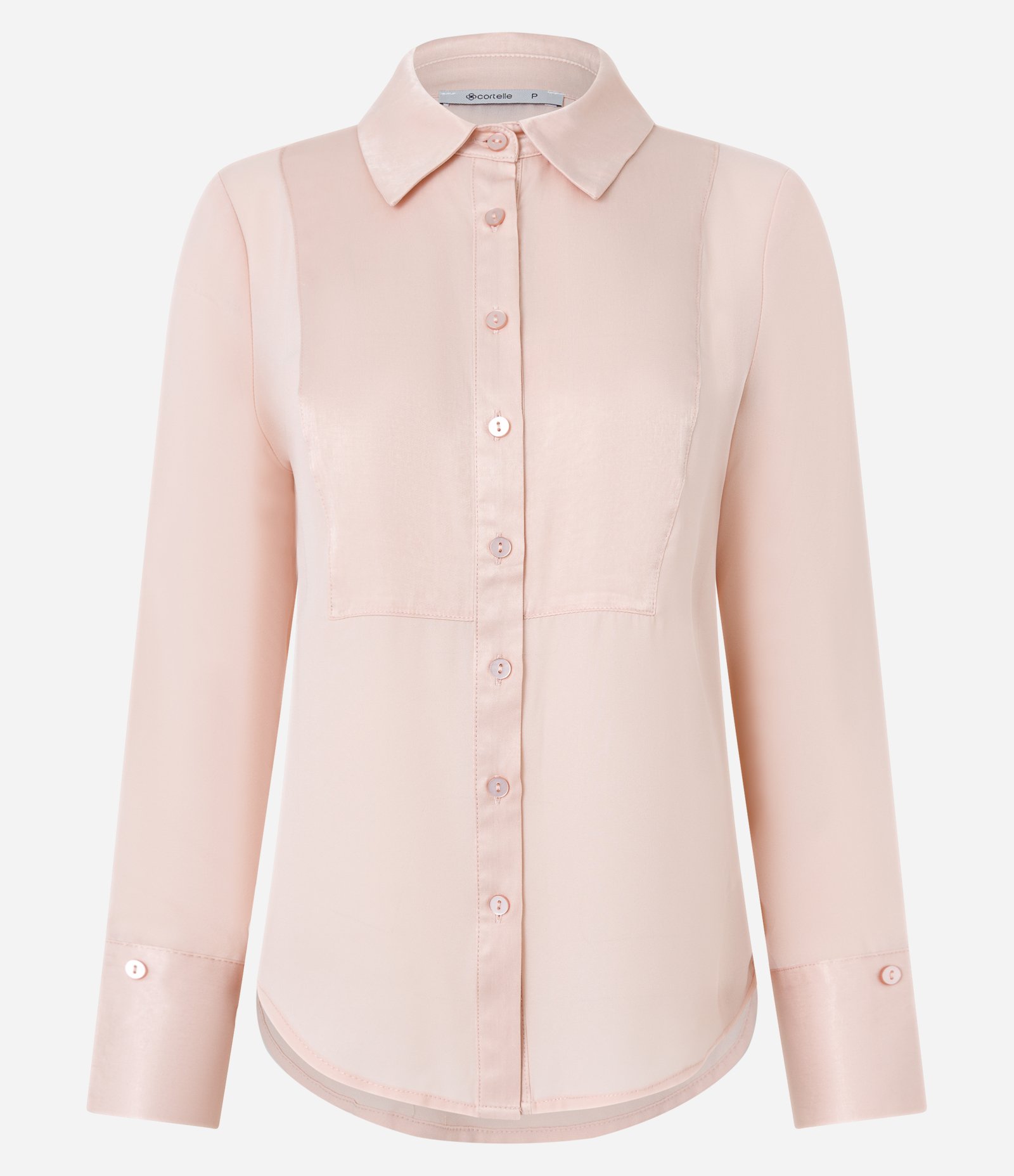 Camisa Acetinada em Crepe com Abotoamento Champagne 5