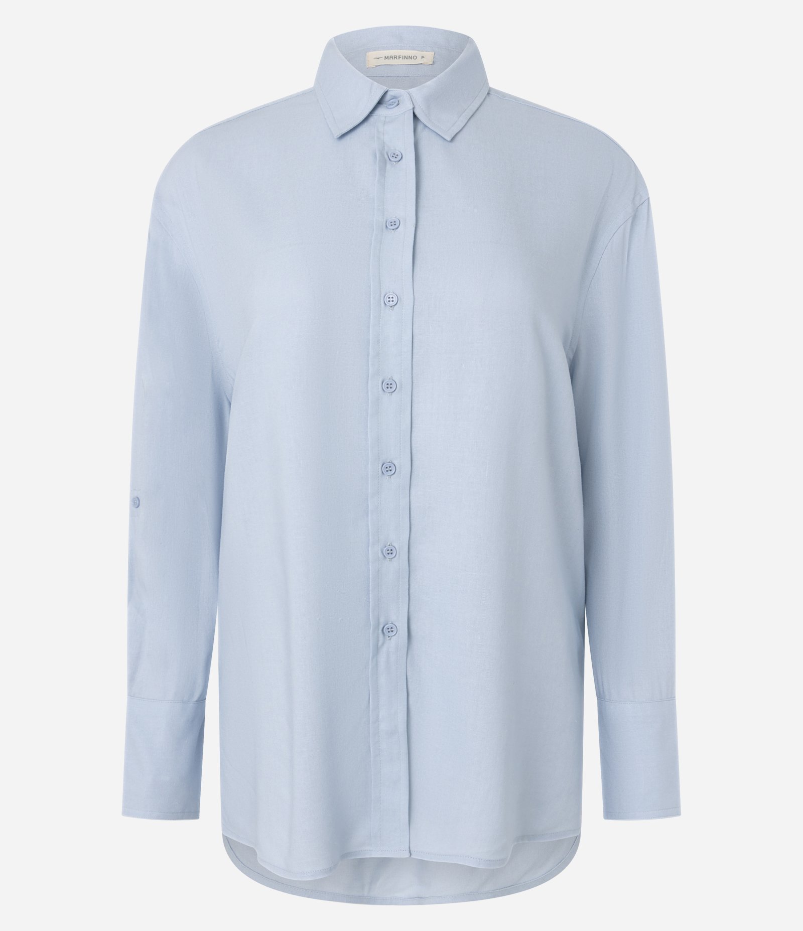 Camisa Viscolinho com Abotoamento Frontal Azul 5