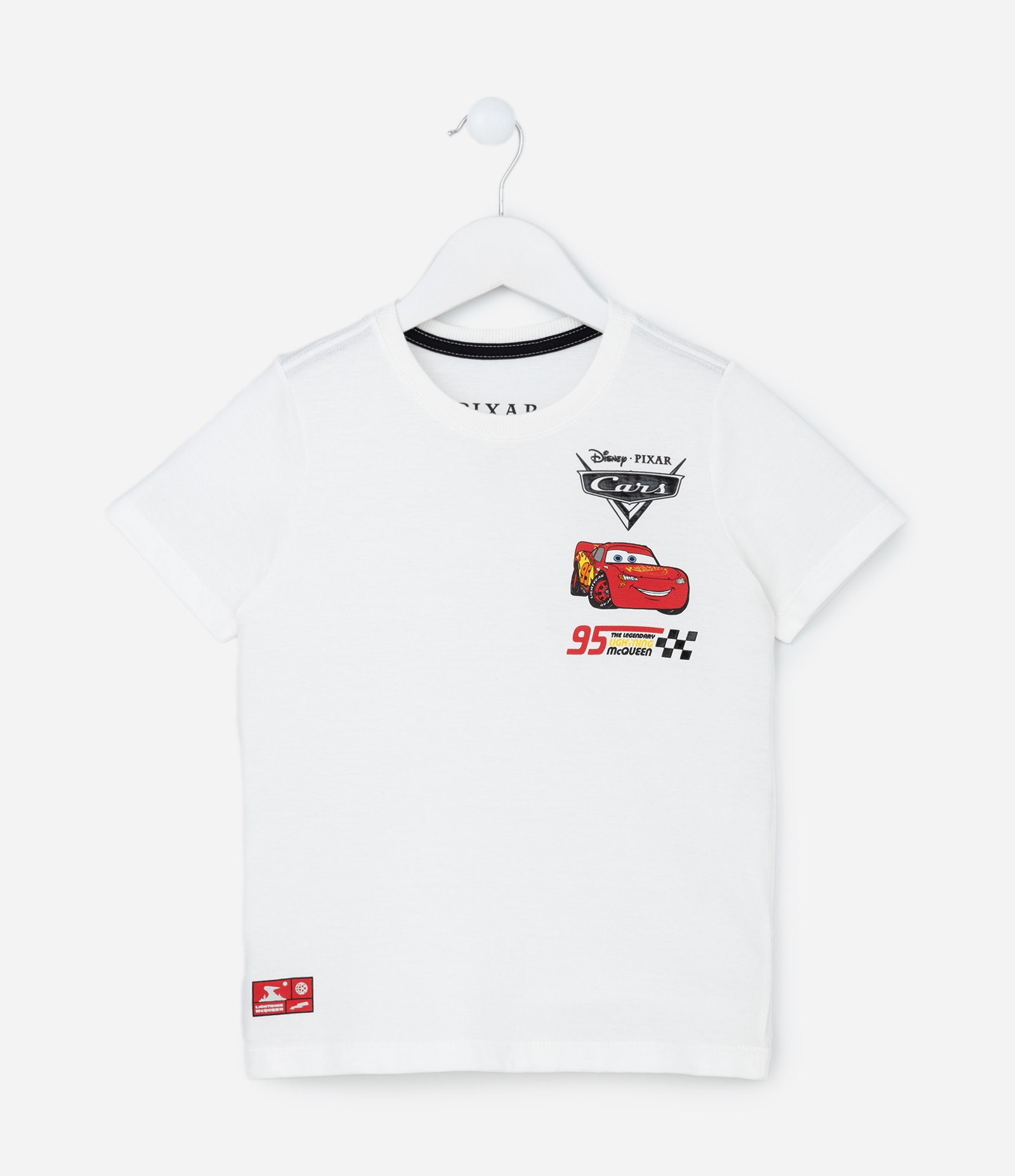 Camiseta Comfort Infantil com Estampa Relâmpago McQueen - Tam 3 a 10 Anos Branco 2