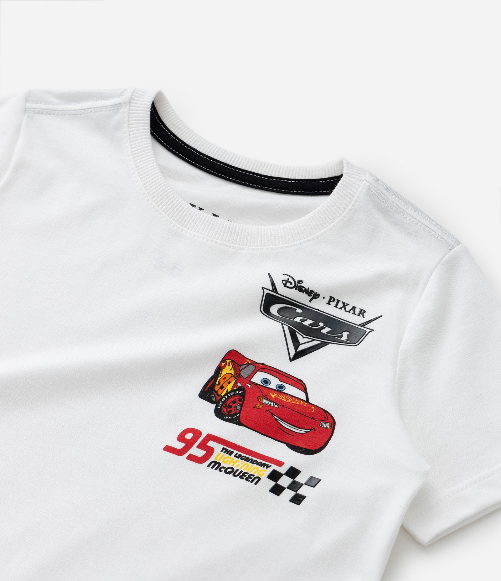 Camiseta Comfort Infantil com Estampa Relâmpago McQueen - Tam 3 a 10 Anos Branco 5