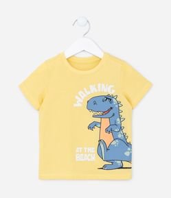 Camiseta Infantil em Algodão com Estampa Dino - Tam 1 a 6 Anos