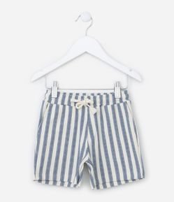 Bermuda Infantil Listrada com Cós Elástico - Tam 1 a 5 anos
