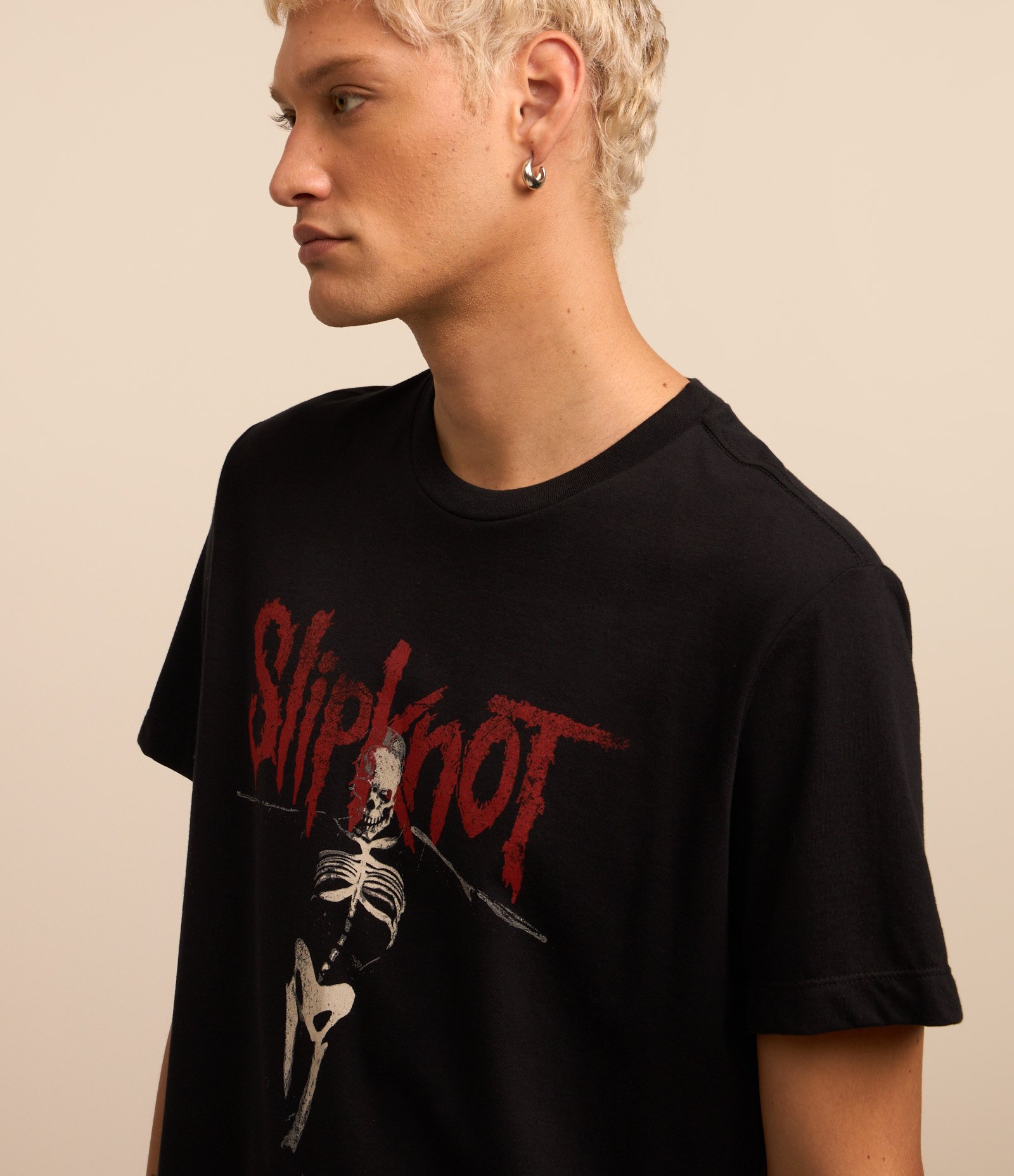 Camiseta Comfort em Algodão com Estampa Slipknot Preto 3
