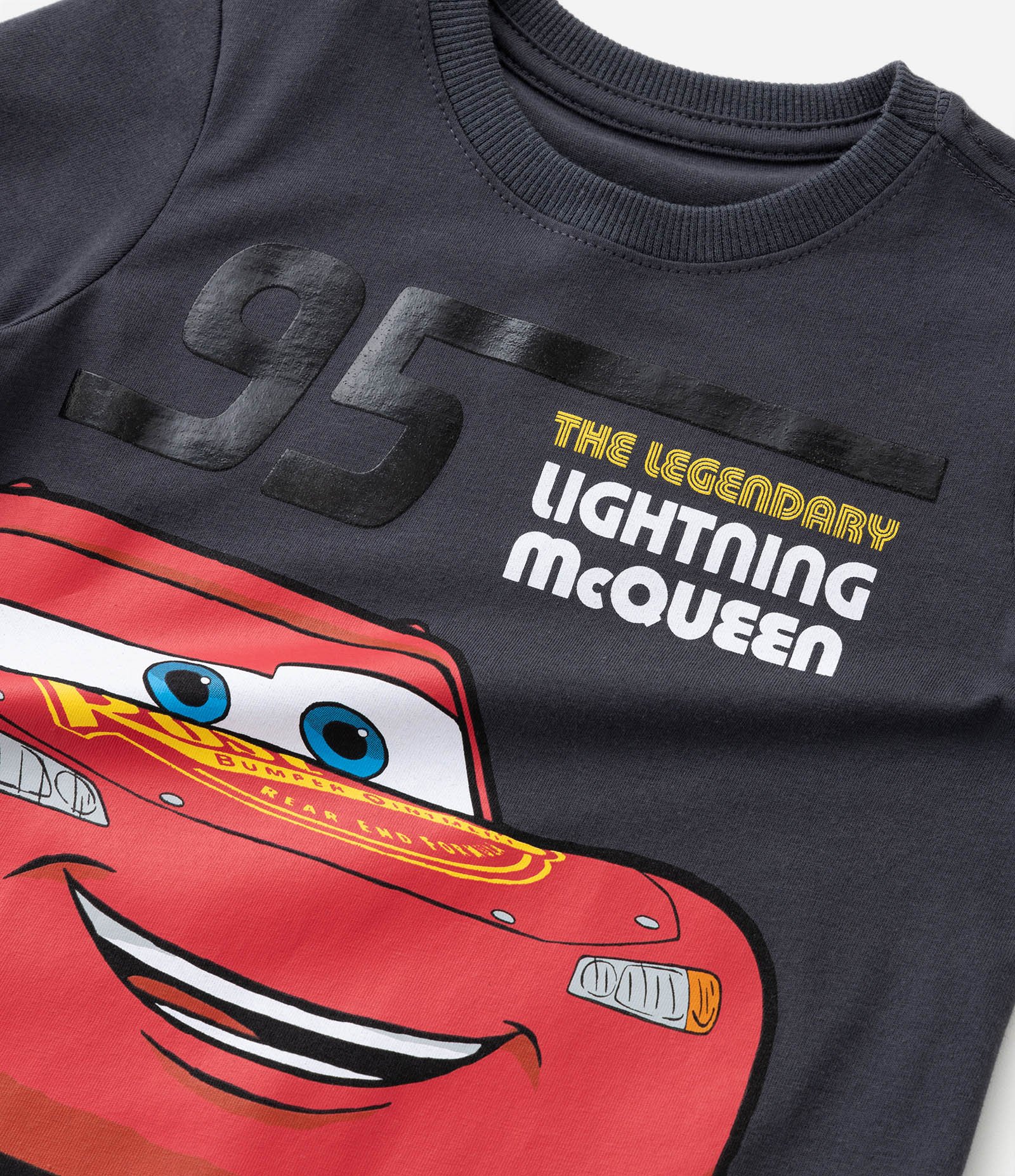 Camiseta Infantil com Estampa em Gel do Relâmpago McQueen -Tam 2 a 5 Anos Cinza 5