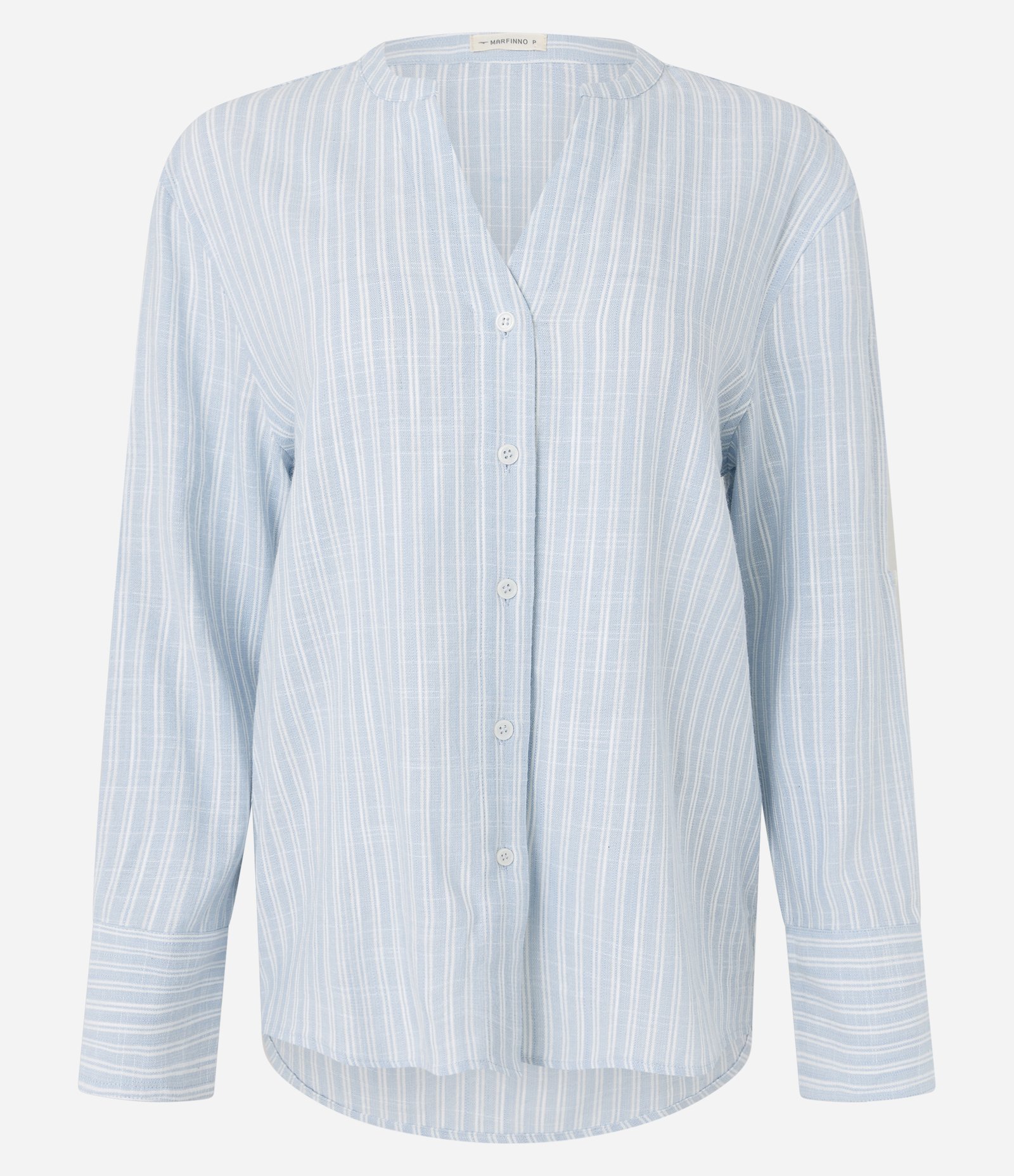Camisa em Viscolinho Listrada Azul 5