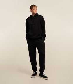 Calça Jogger em Moletom com Cós Elástico e Cordão