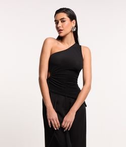 Blusa Ombro Só com Vazado Franzido com Amarração