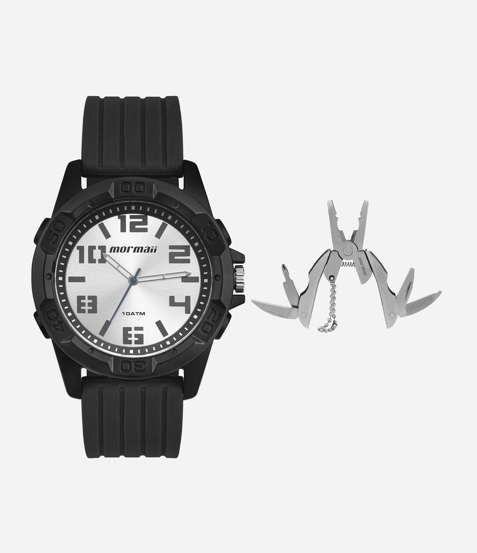 Kit Relógio Mormaii Masculino Analógico MO2035LD/K8P Preto 8
