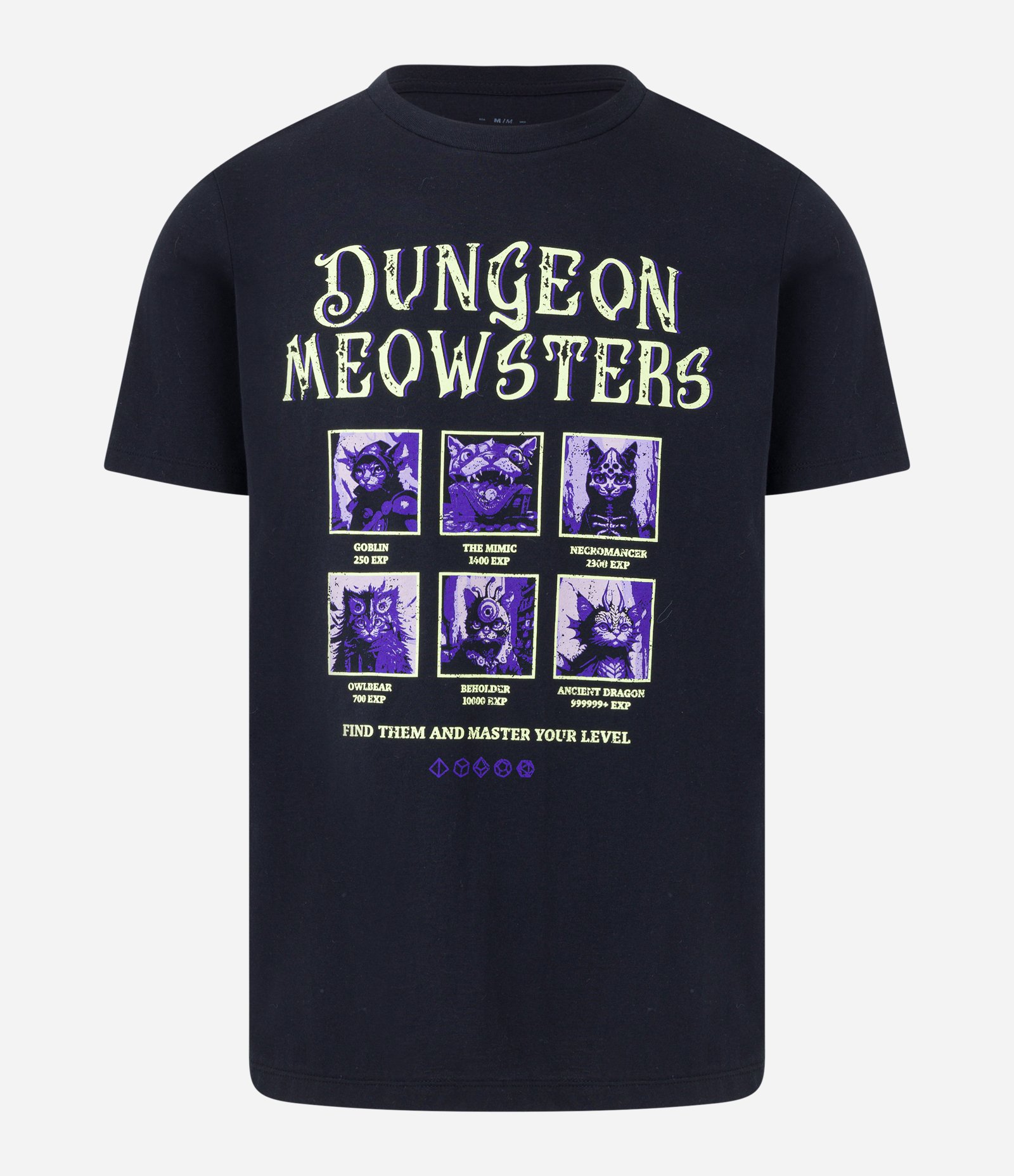 Camiseta Regular em Algodão com Estampa Gungeon Mewsters Preto 3