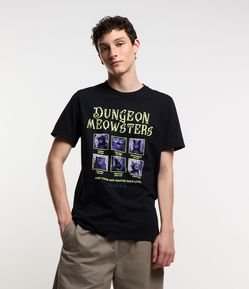 Camiseta Regular em Algodão com Estampa Gungeon Mewsters