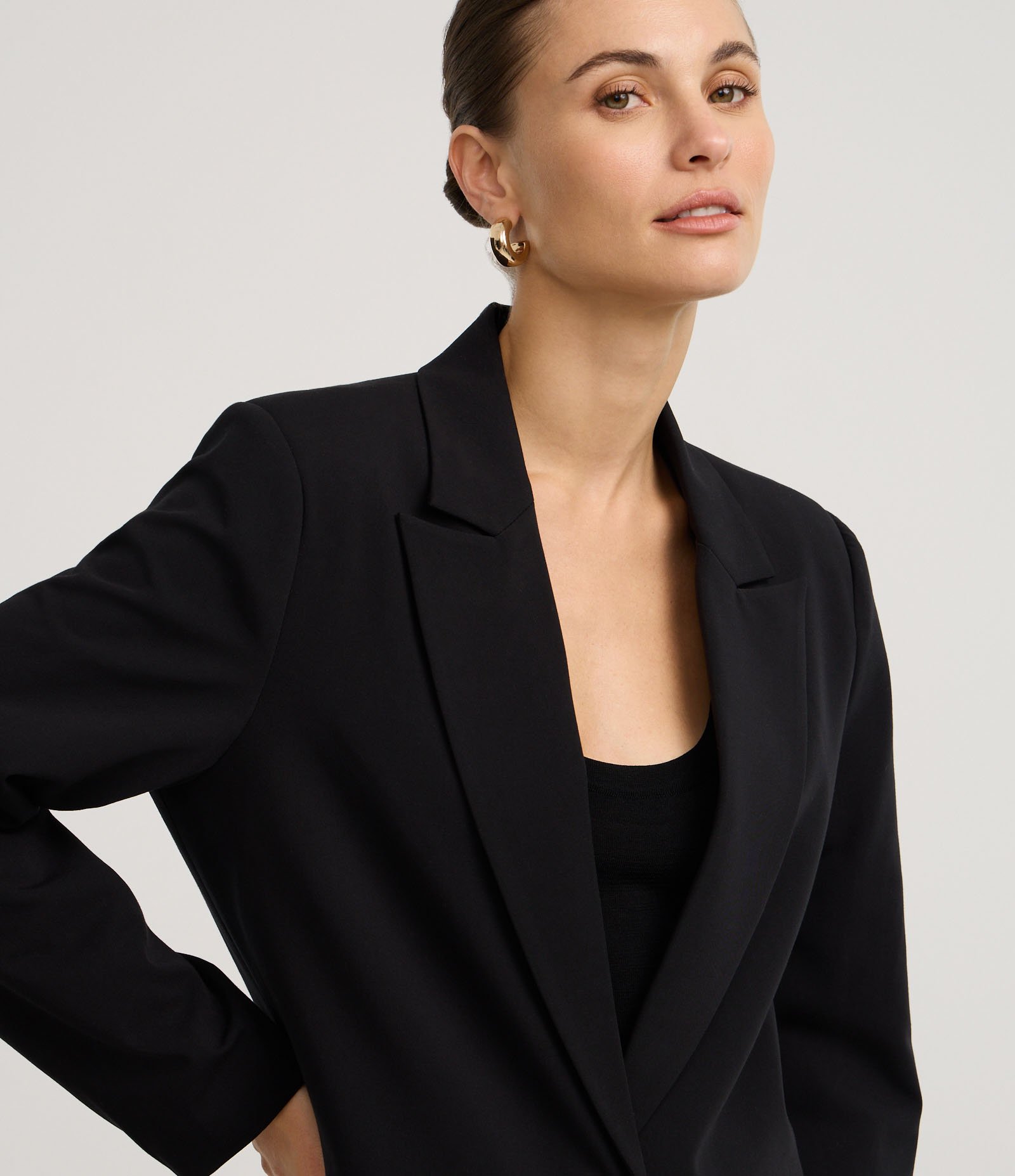 Blazer Oversized Alfaiatado com Botão Único Preto 4