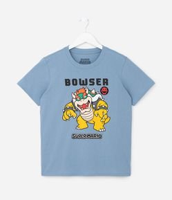 Camiseta Comfort Infantil com Estampa Bowser de Super Mario - Tam 4 a 12 Anos