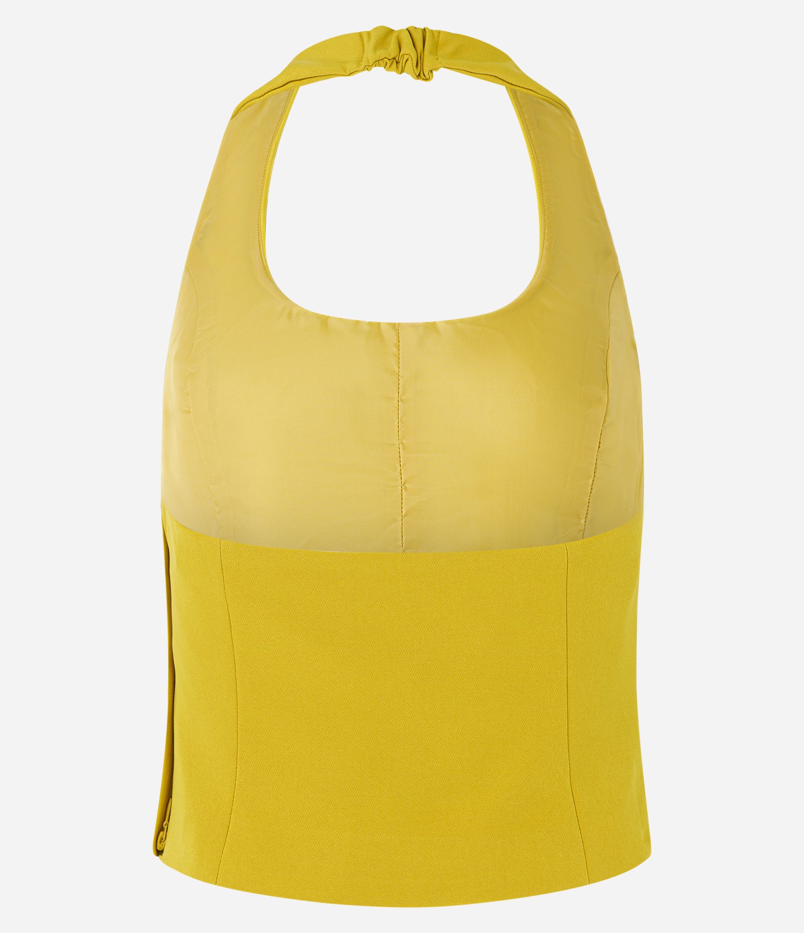 Blusa Frente Única em Crepe com Detalhe Frontal Amarelo 6