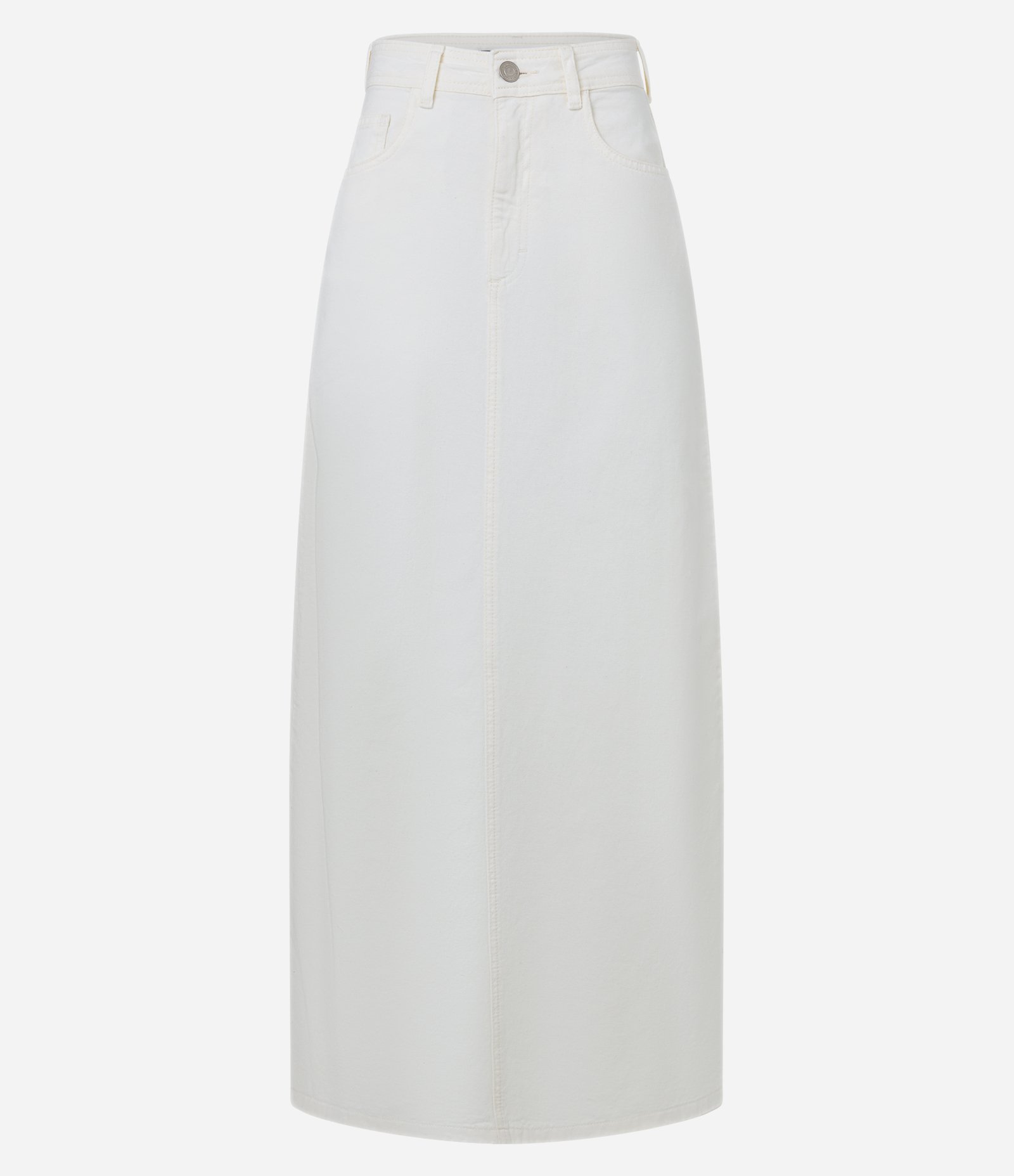 Saia Longa em Jeans com Bolsos Off White 7