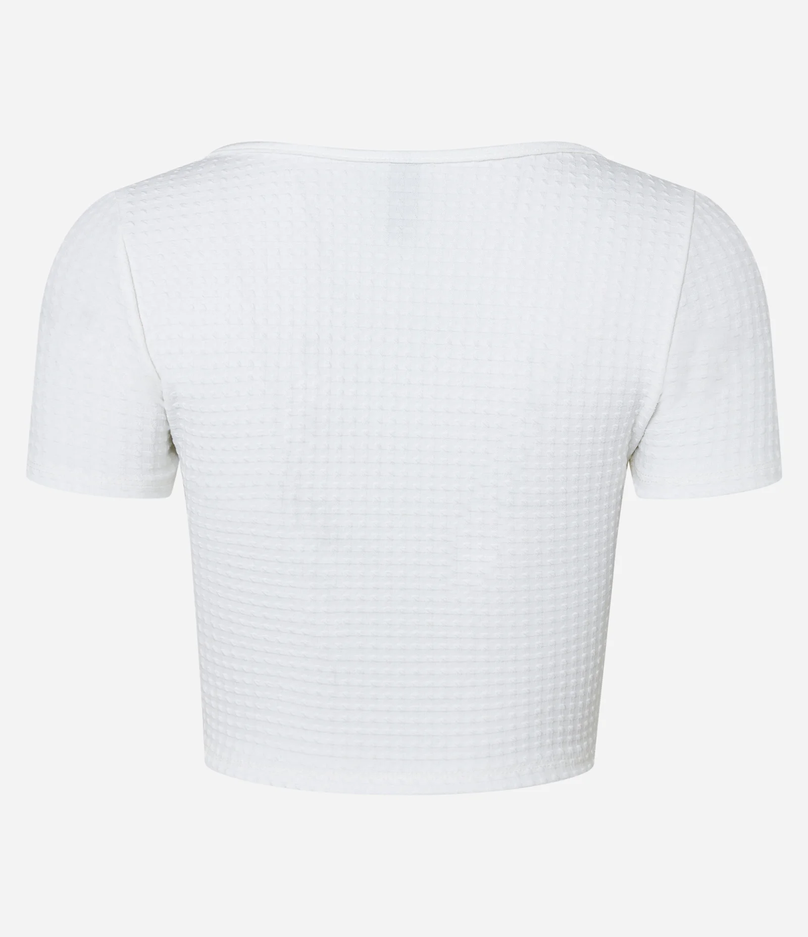 Blusa Curta com Textura e Decote Diferenciado Branco 5