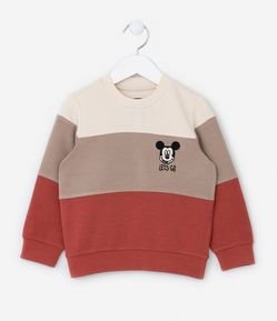 Blusão Infantil com Recortes e Bordado do Mickey - Tam 1 a 6 Anos