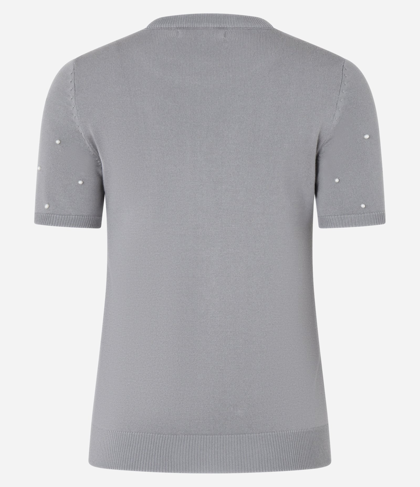 Blusa em Tricô com Aplicação de Pérolas e Strass Cinza 8