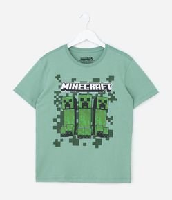 Camiseta Comfort Infantil com Estampa do Minecraft - Tam 5 a 14 Anos