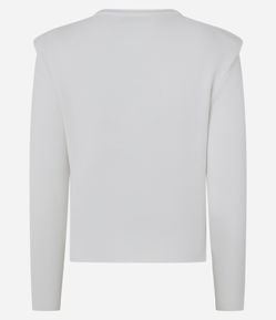 Cardigan em Tricô com Abotoamento de Efeito Pérola