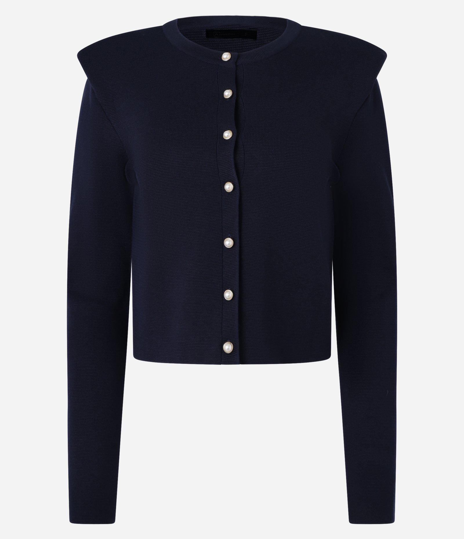 Cardigan em Tricô com Abotoamento de Efeito Pérola Azul 3