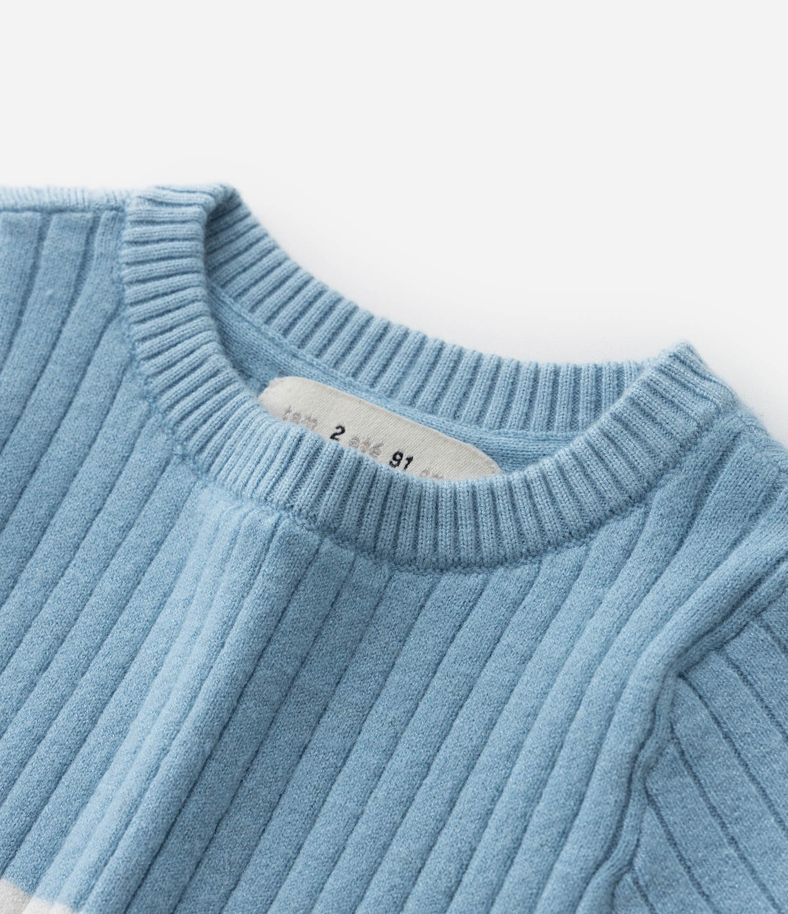 Blusa Infantil em Tricô com Babadinho nos Punhos - Tam 1 a 5 Anos Azul 5