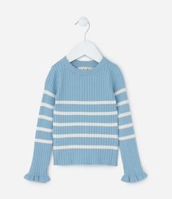 Blusa Infantil em Tricô com Babadinho nos Punhos - Tam 1 a 5 Anos