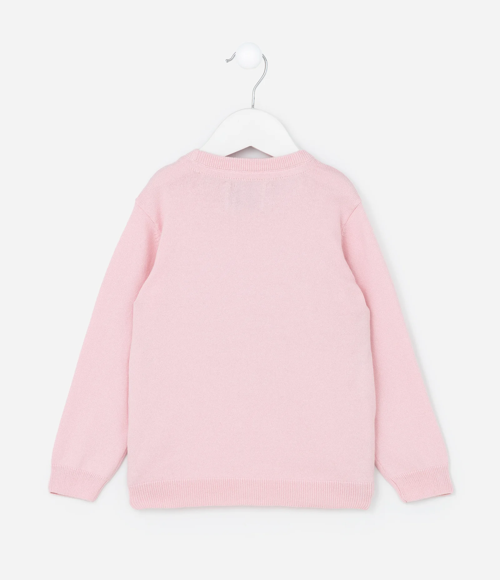 Suéter Infantil em Tricô com Bordado em Paetês - Tam 1 a 5 Anos Rosa 2