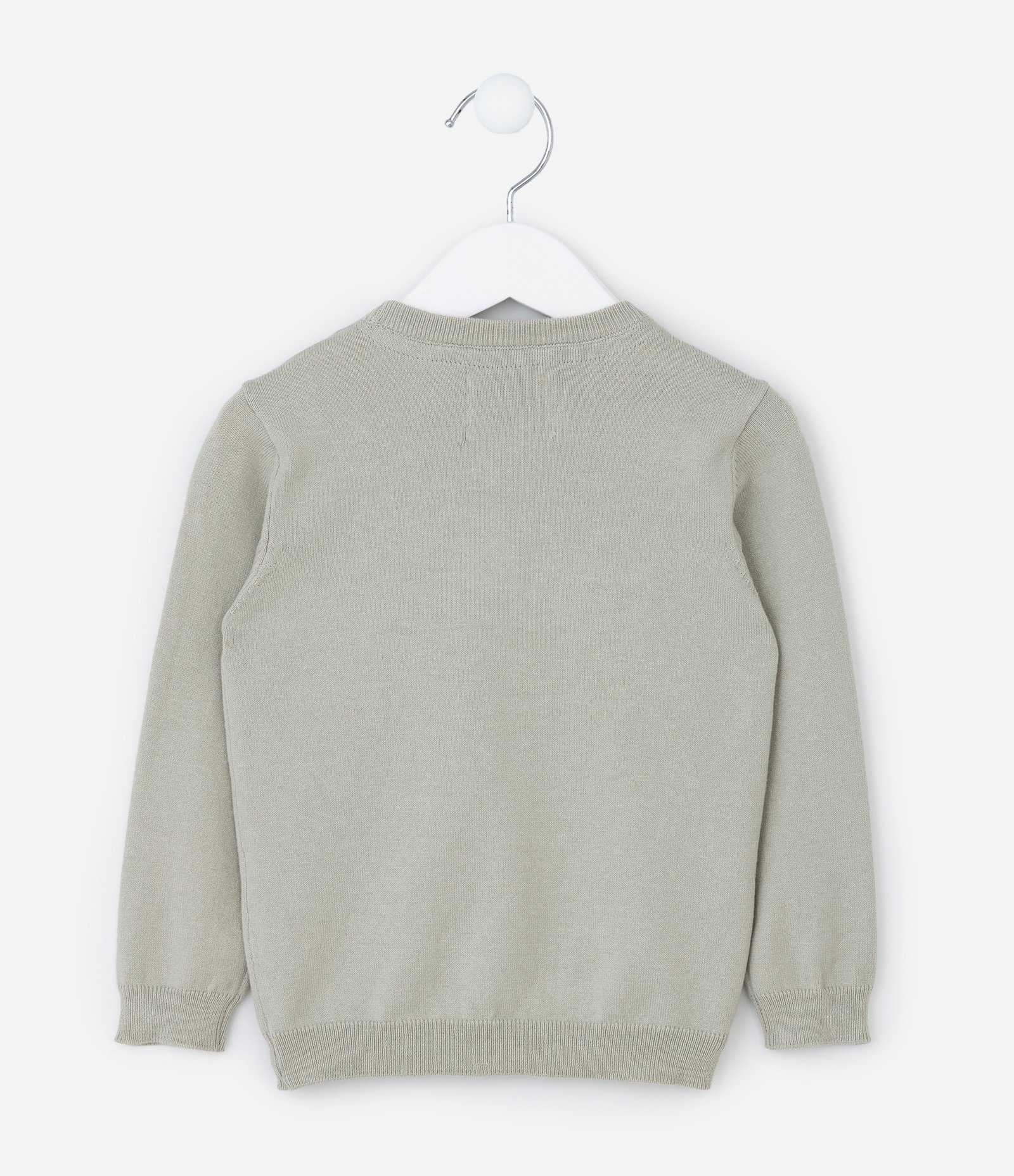 Suéter Infantil com Bordado Cerejas em Paetê - Tam 1 a 5 Anos Cinza 2