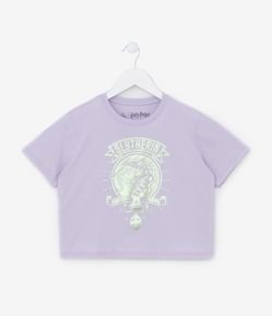 Camiseta Curta Infantil em Algodão com Estampa do Harry Potter - Tam 7 a 14 Anos