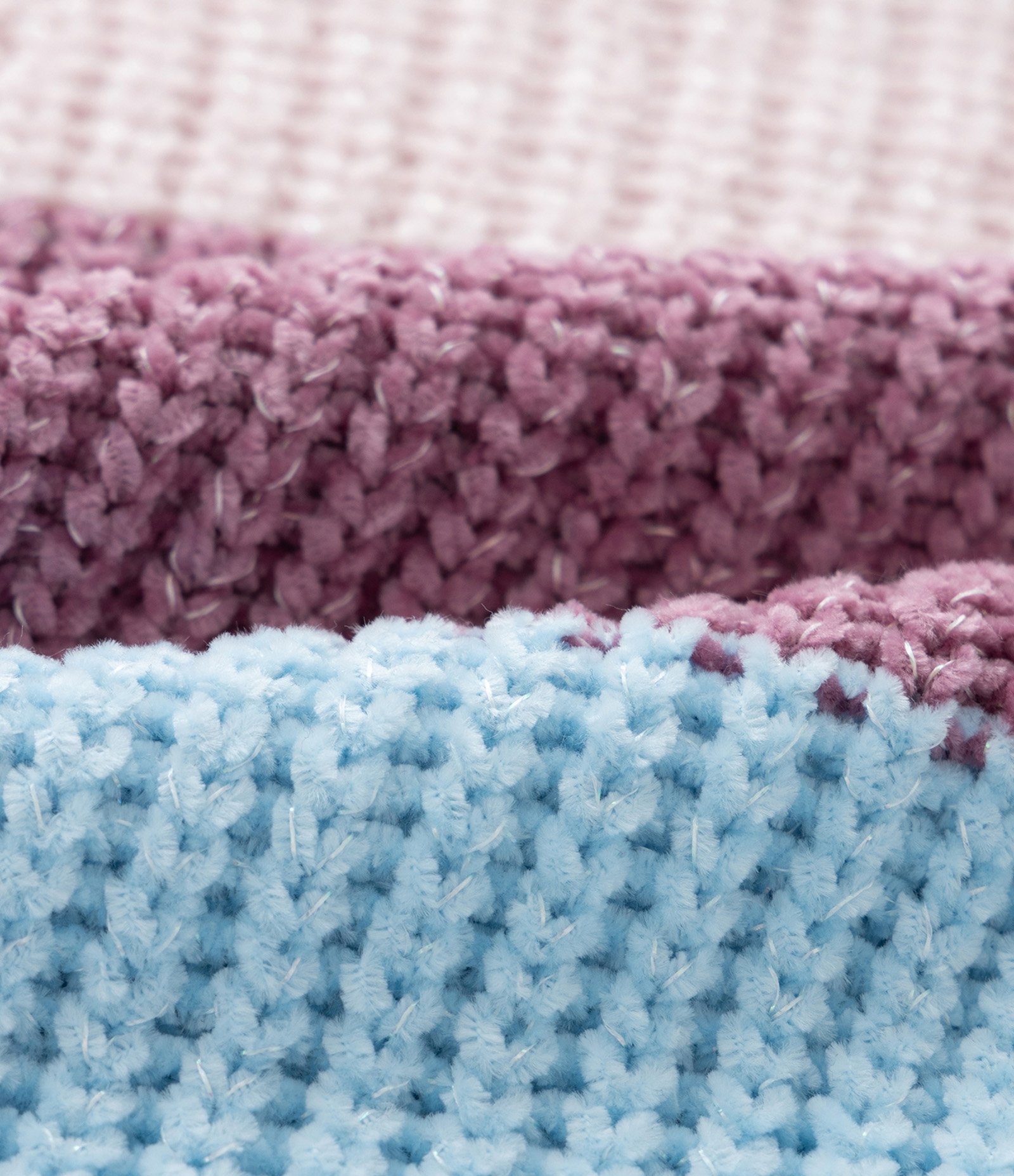 Suéter Infantil Chenille com Estampa Listrada - Tam 1 a 5 Anos Rosa/Bege/Azul 3