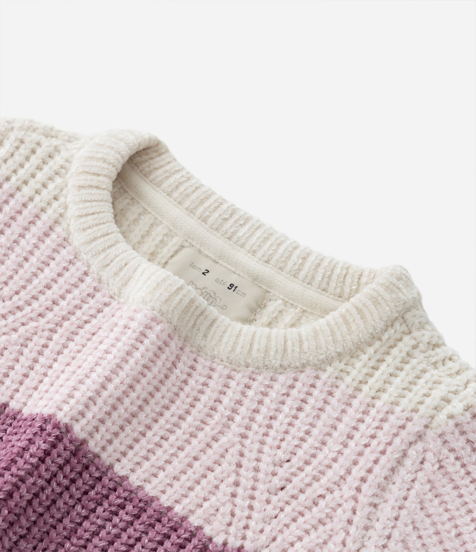 Suéter Infantil Chenille com Estampa Listrada - Tam 1 a 5 Anos Rosa/Bege/Azul 5